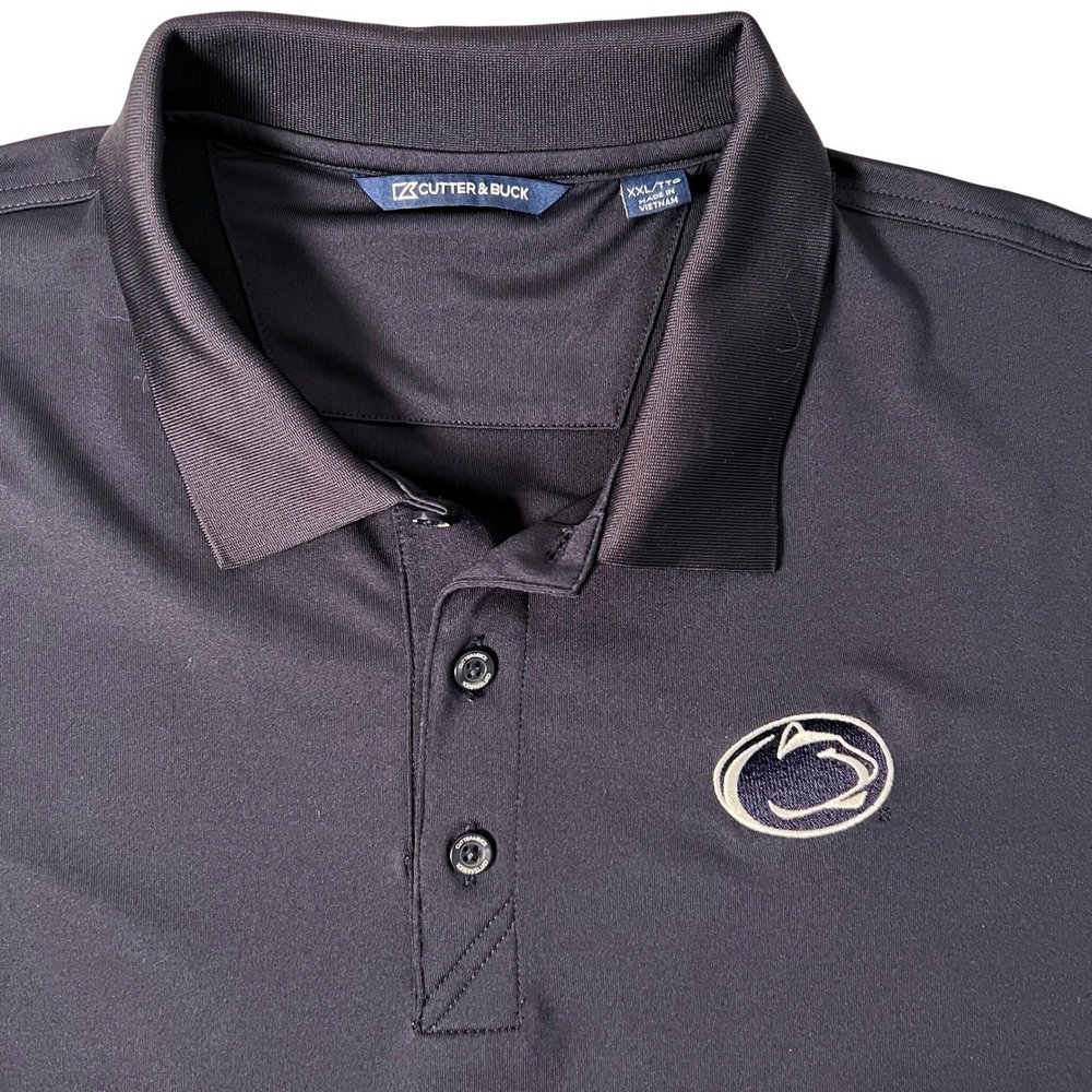 Penn State Nittany Lions Mens XXL Navy Polo Shirt Cutter & Buck Golf Embroidered